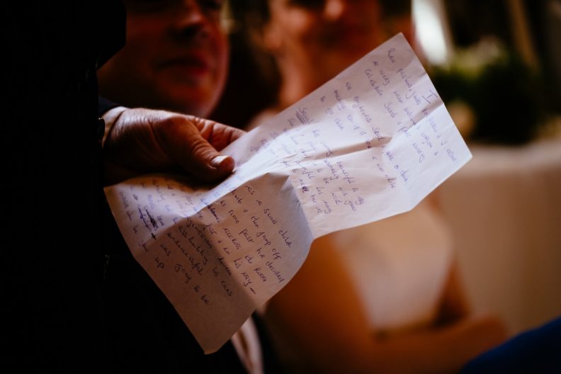 Wedding Speeches at a Castle Oaks House Hotel wedding