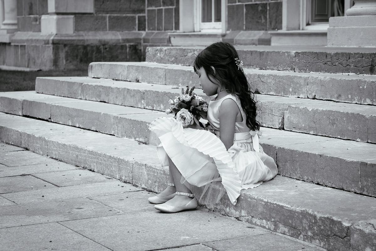 flower girl at a carton house wedding in Maynooth