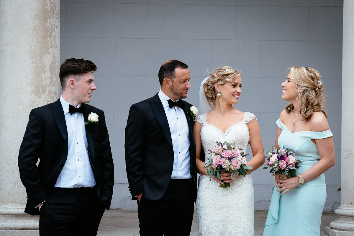 bridal party laughing at their carton house wedding in Maynooth