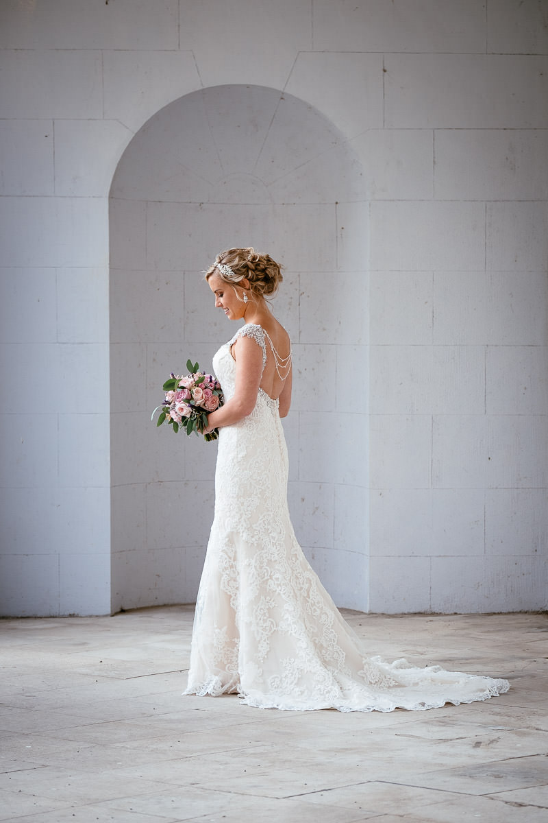 bride holding flowers at carton house maynooth