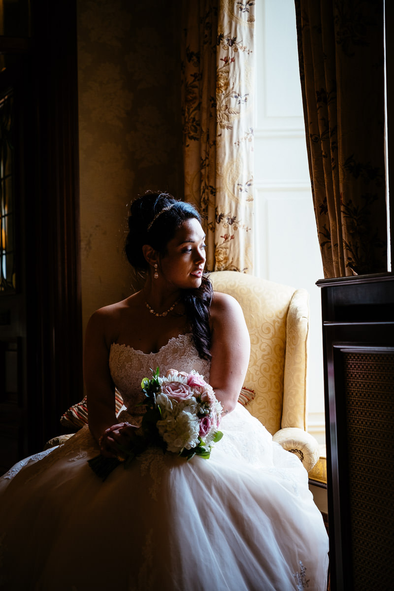 bride at gleno abbey hotel wedding