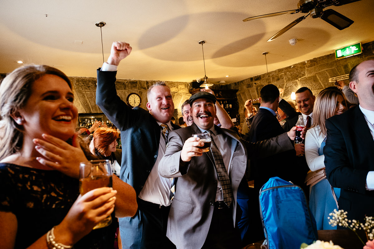 guests celebrating at glenlo abbey hotel wedding
