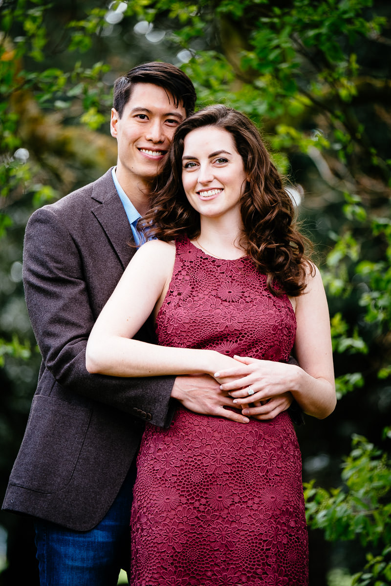 engaged couple in dublin park
