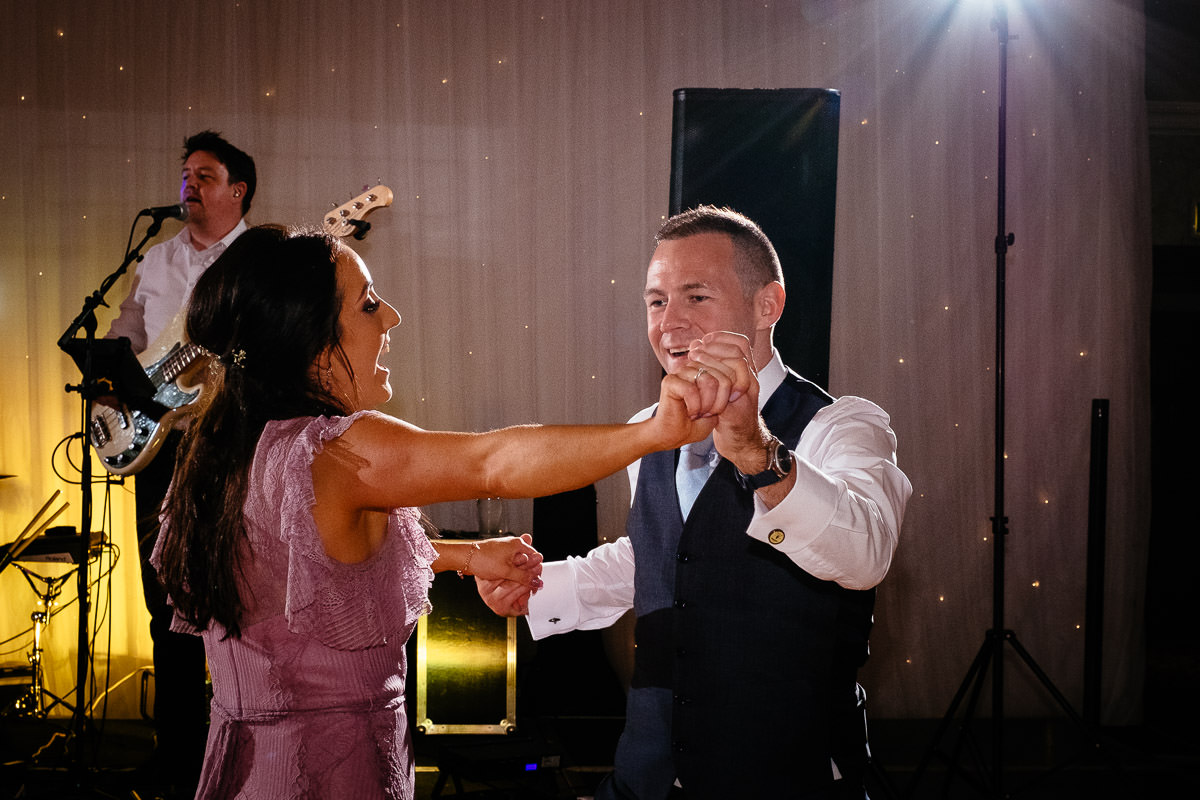 wedding guests dancing