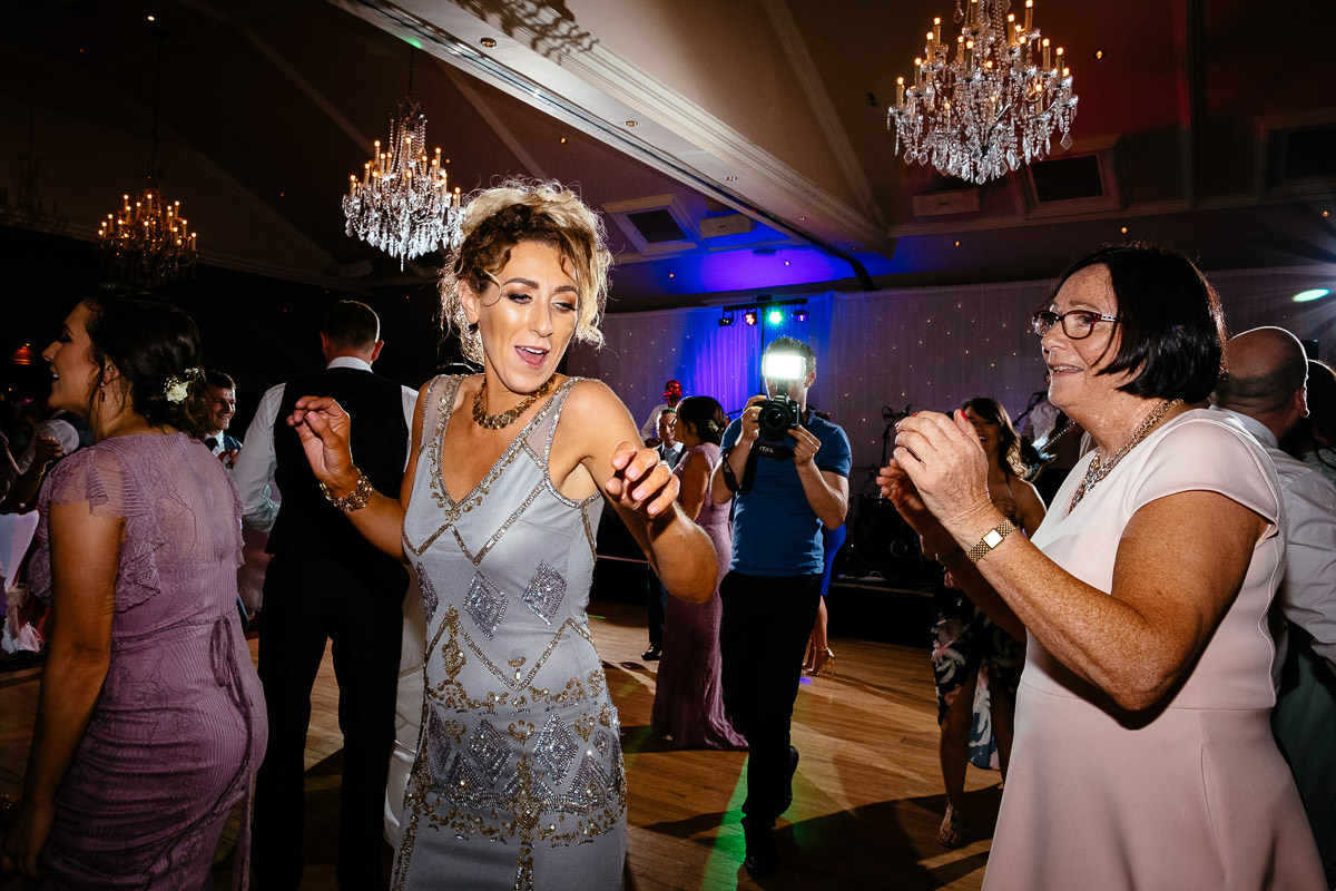 wedding guests dancing