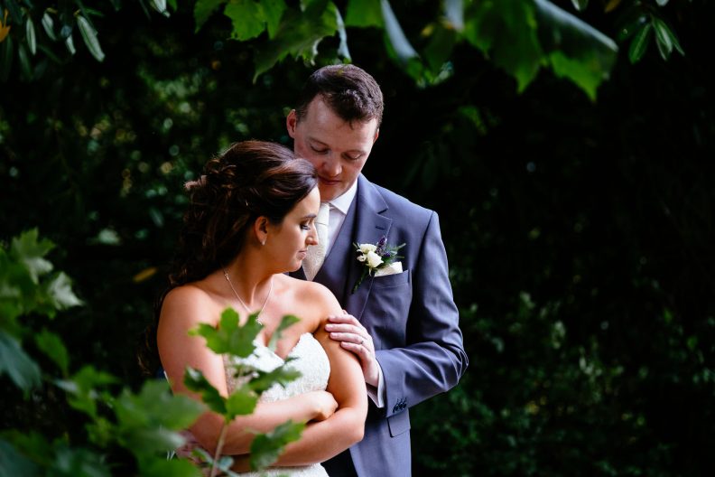 Beautiful Killashee Hotel Wedding 2 bride and groom embracing on their wedding day at the killashee hotel naas