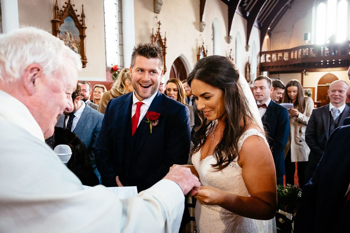 Winter Wedding in Rathsallagh House Wicklow 32 wedding vows donard church