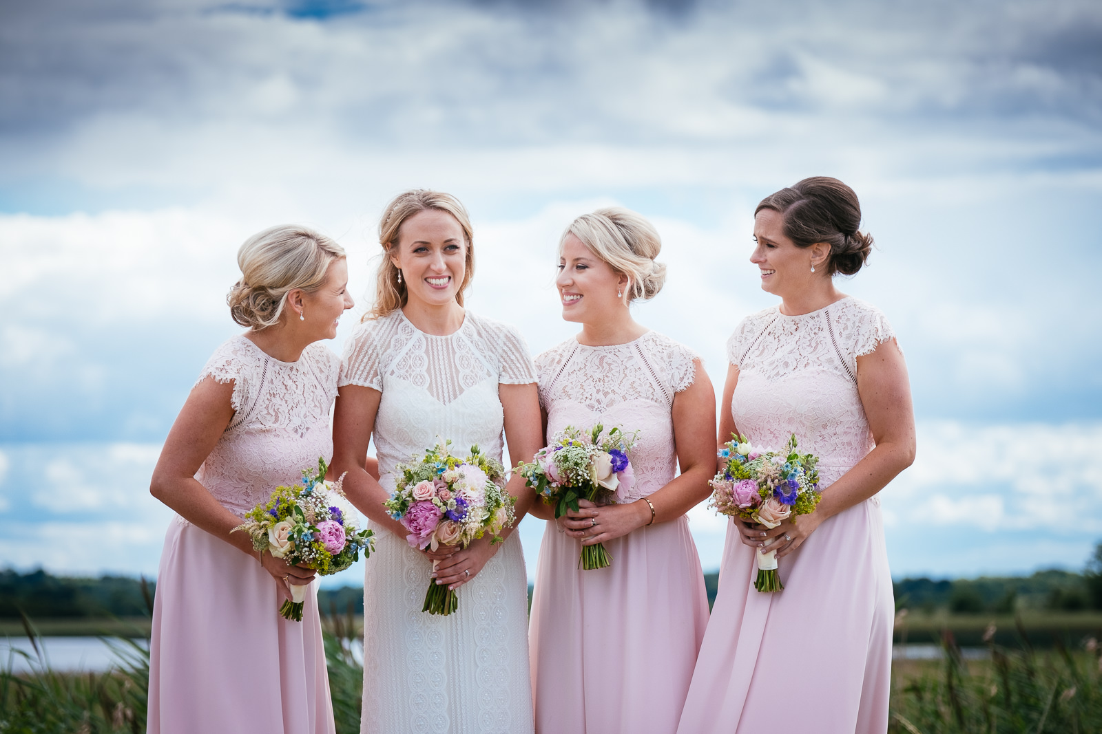 bridesmaids laughing on the golf course at glasson house athlone