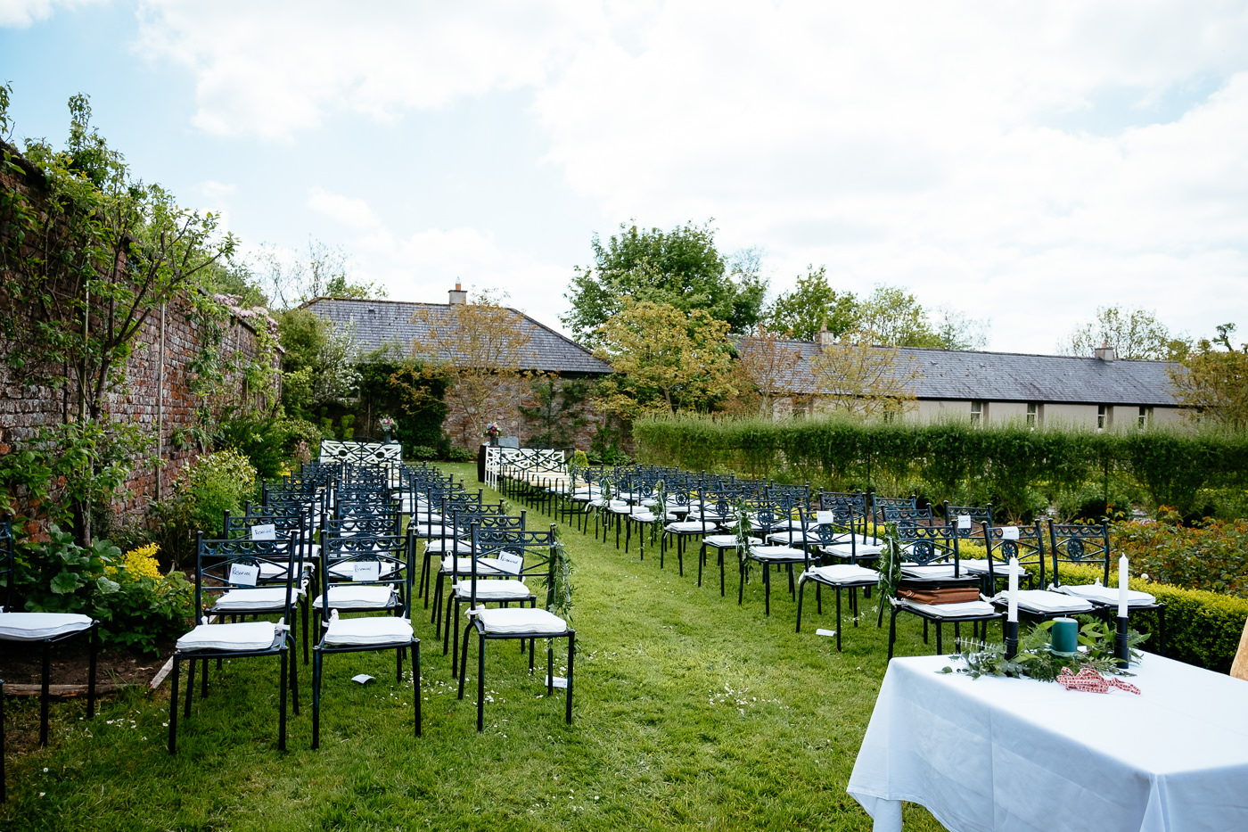 outdoor wedding setup at kilshane house tipperary