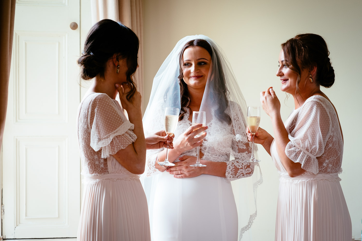 bride with bridesmaids at kilshane house tipperary