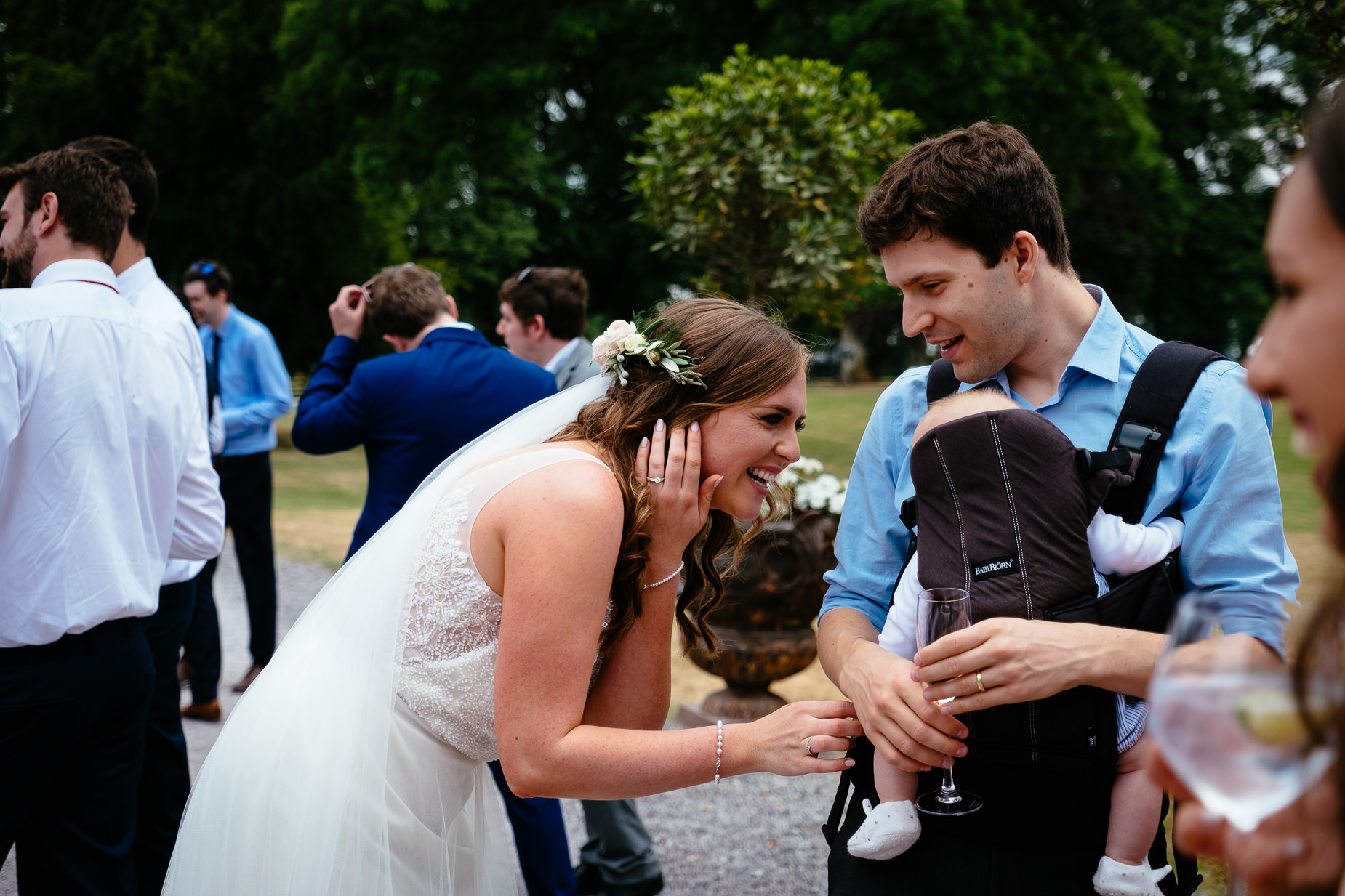 bride with wedding guests Tankardstown house