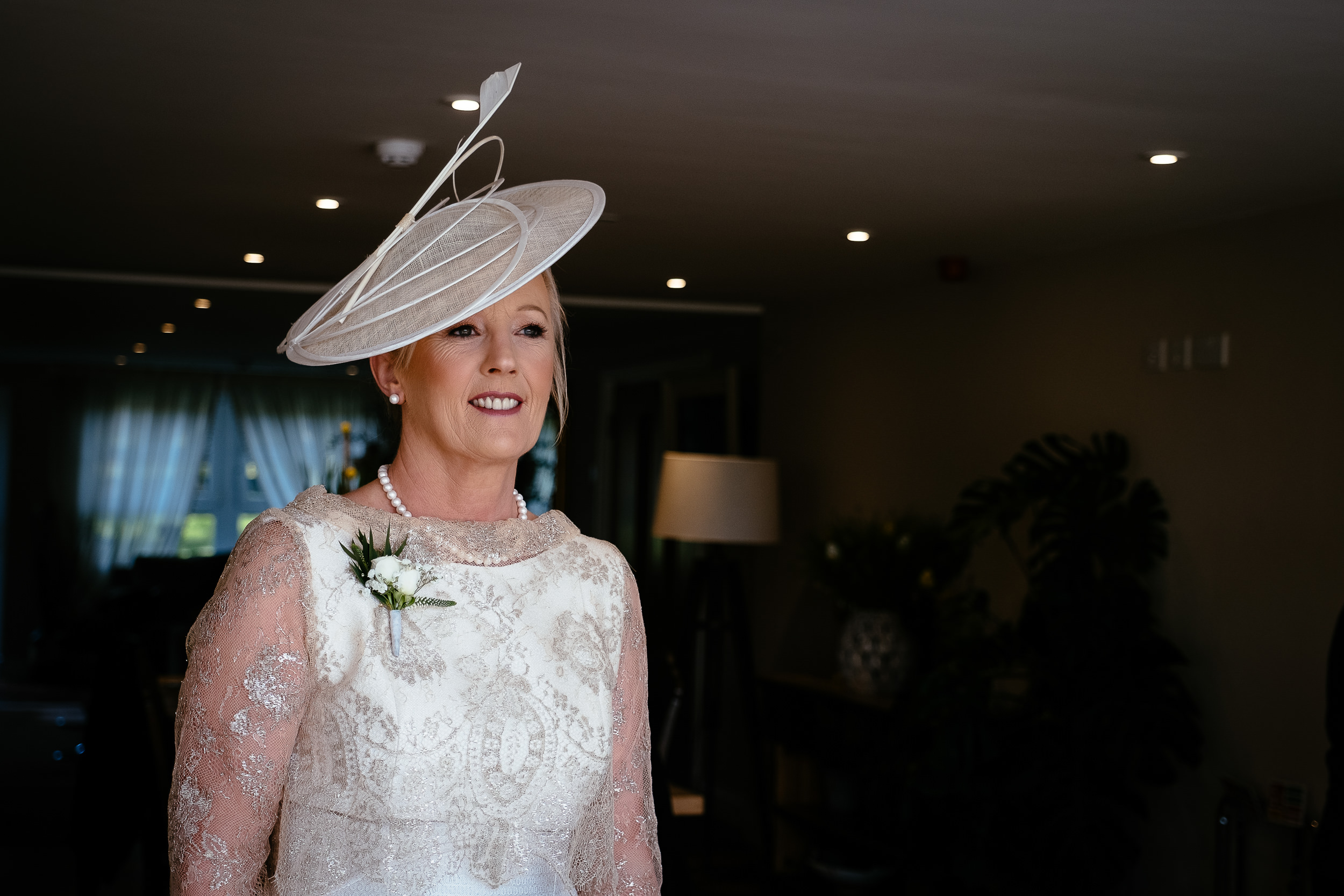 mother of the bride smiling at ballymagarvey village