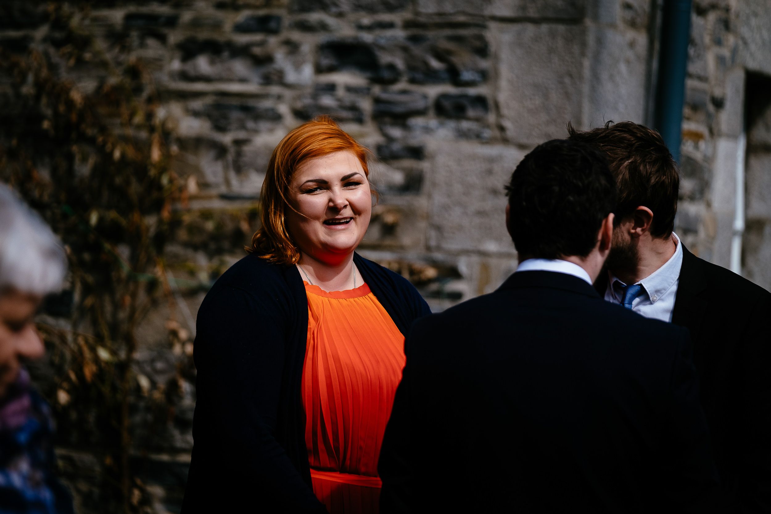 wedding guest talking