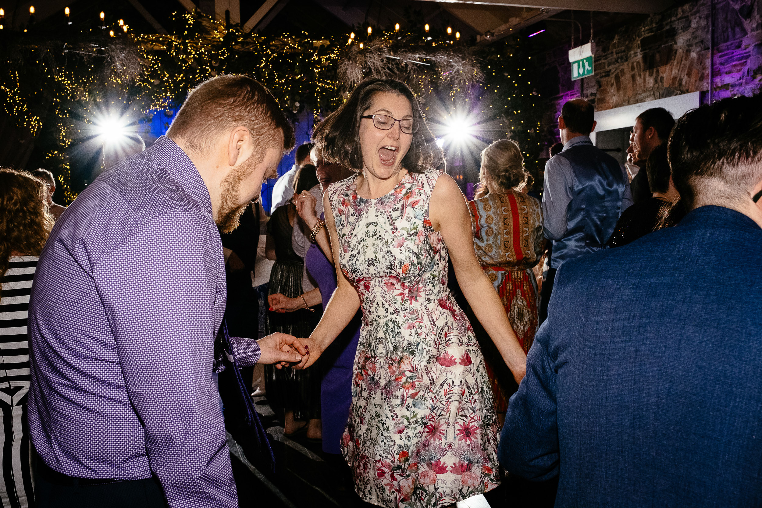 wedding guest dancing at Ballymagarvey village meath