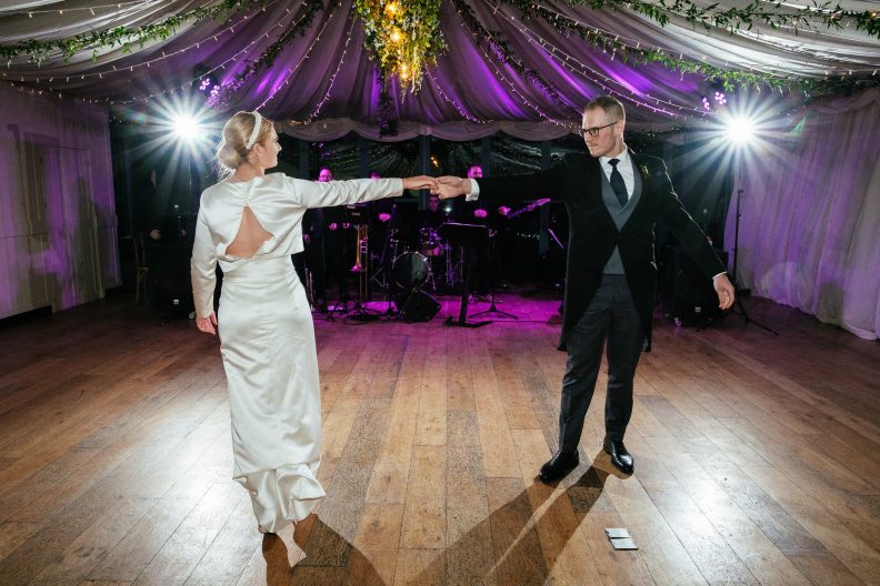 first dance for a bride and groom at their wedding at Virginia Park Lodge