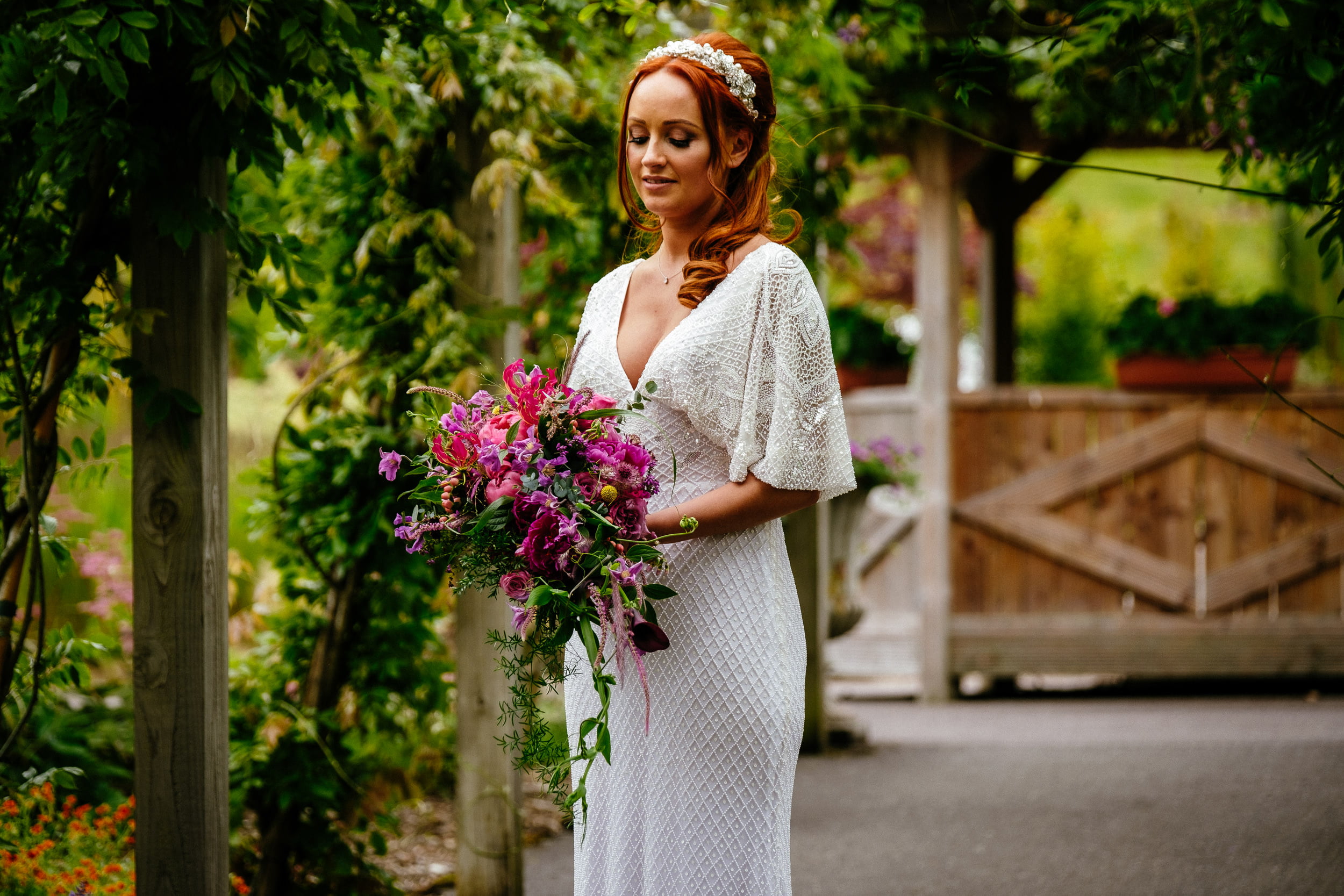 bride holding flowers at a Fota Island Resort Cork wedding