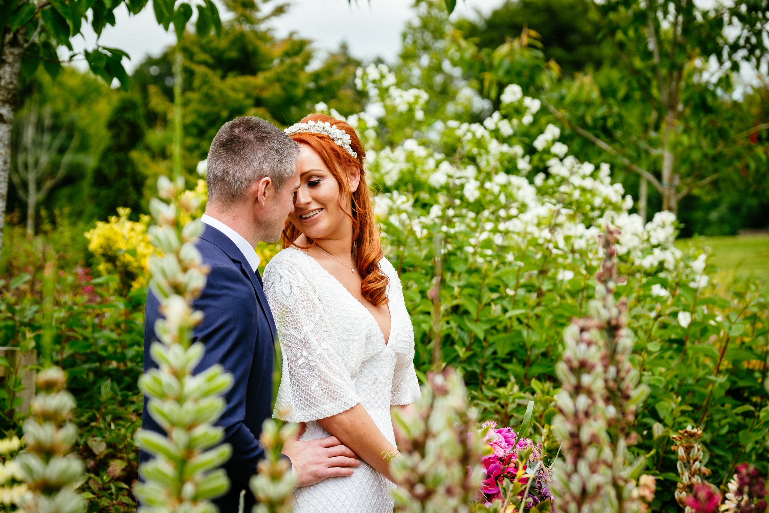 bride and groom kissing at a Fota Island Resort Cork wedding