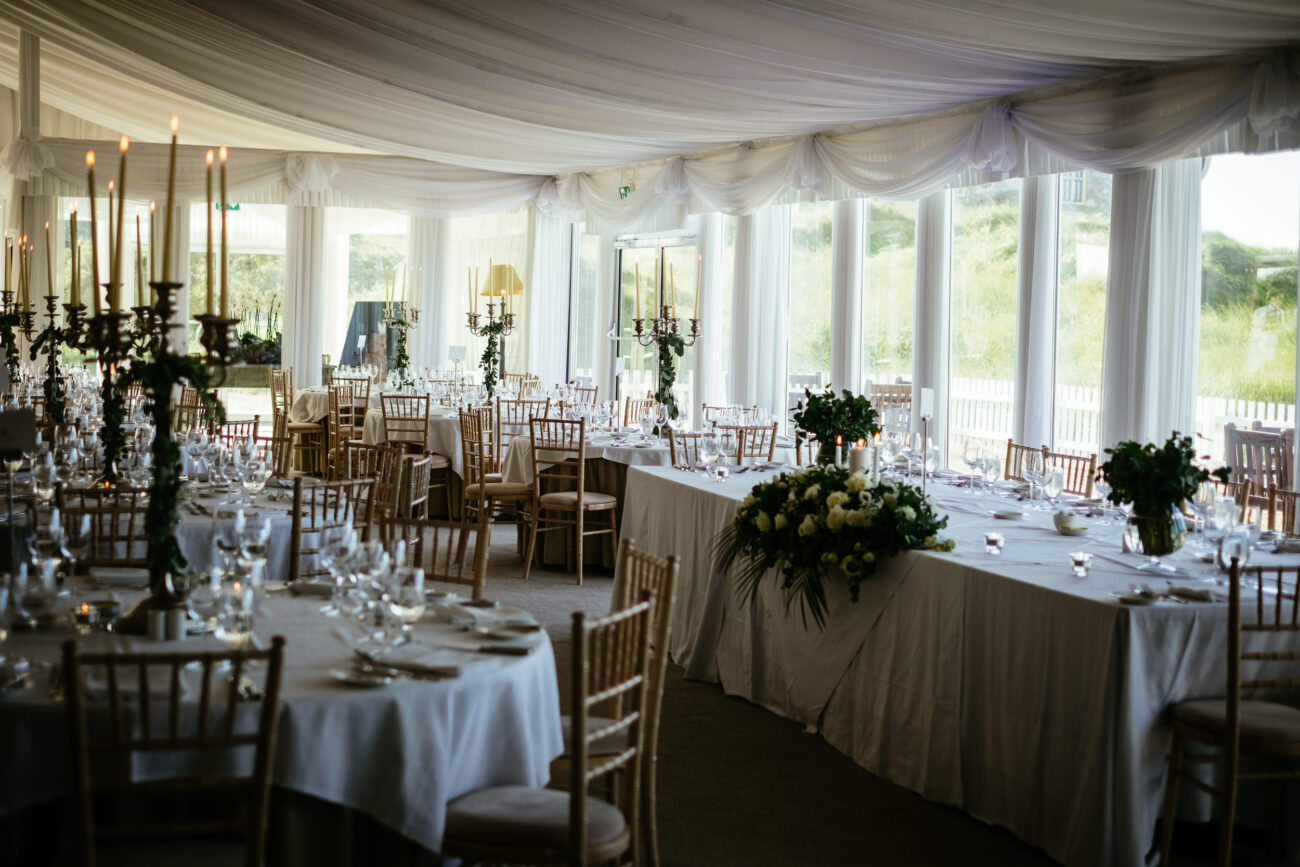 Marquee reception set for dinner at Trump International Doonbeg