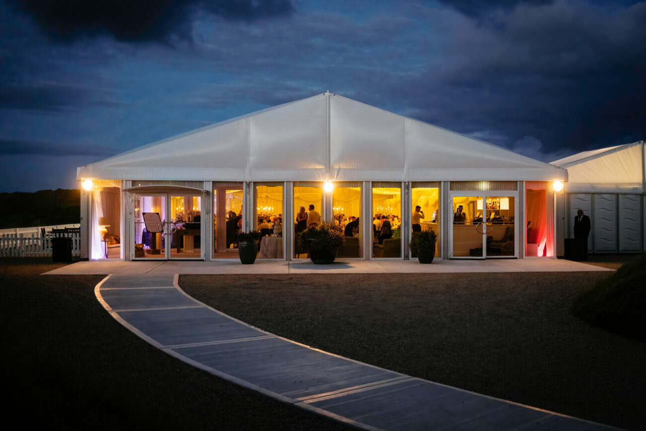 marquee at night at Trump International Hotel Doonbeg Wedding