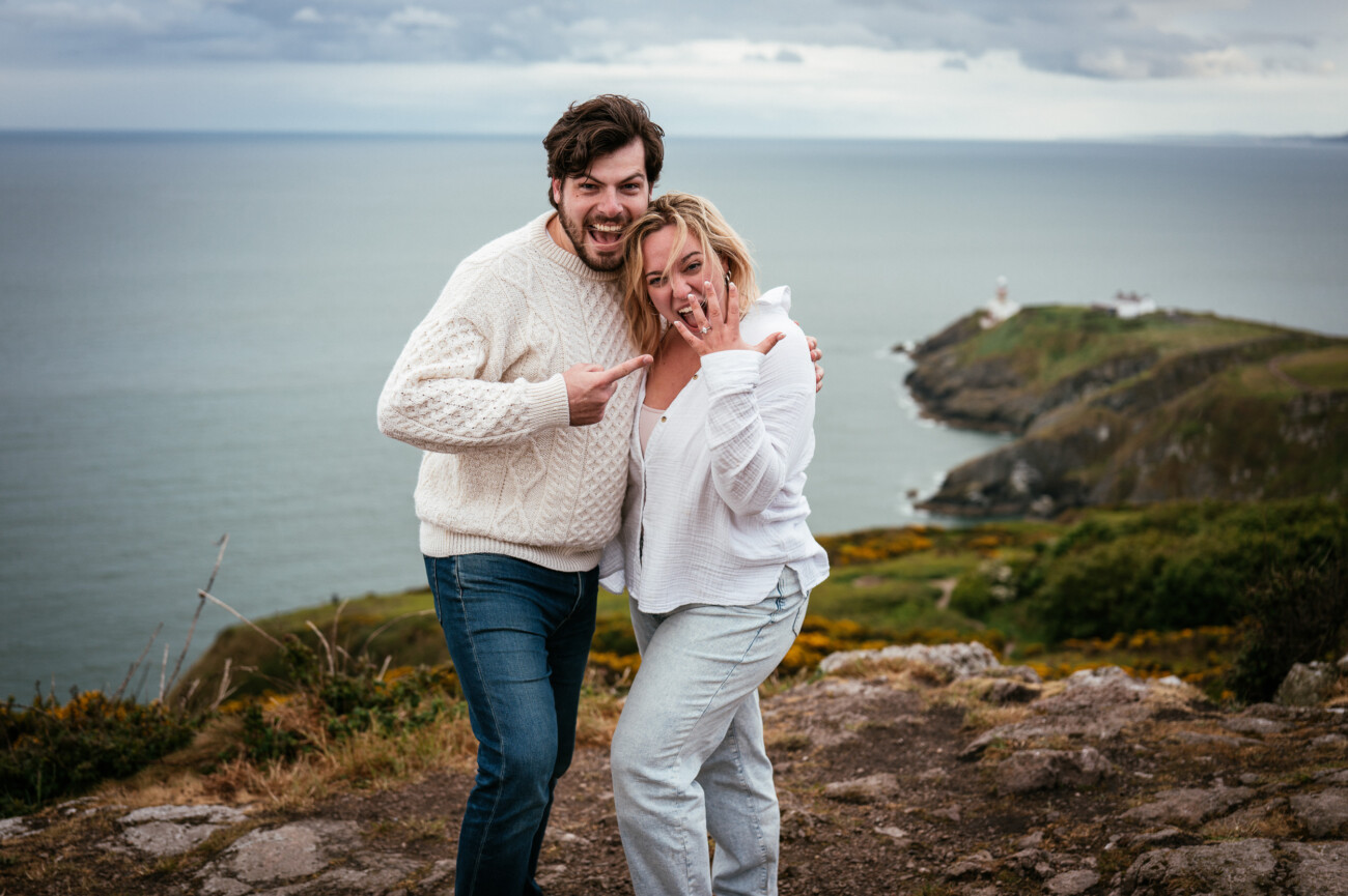 A Breathtaking Secret Proposal at Howth Cliffs, Dublin: Chad & Sammi's Engagement Session 7