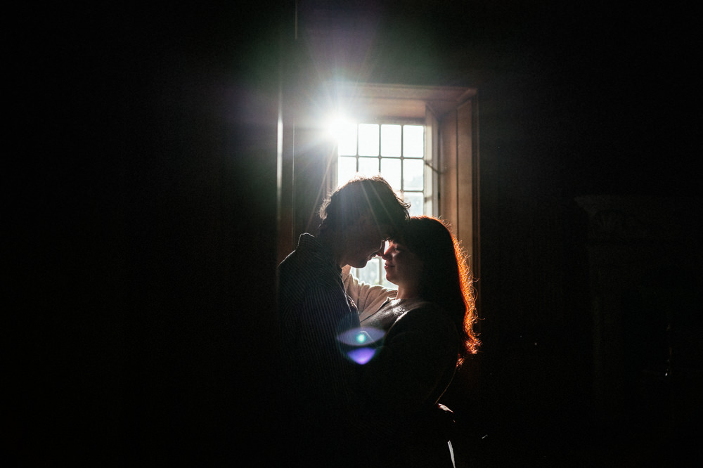 A couple during their engagement shoot at Howth Castle